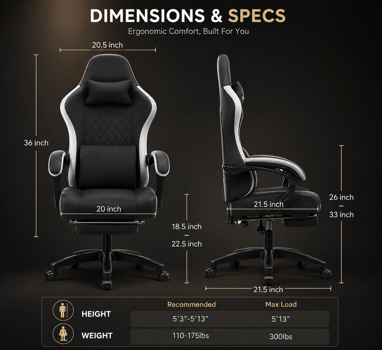 Ergonomic Gaming Chair – High-Back Reclining Office Chair