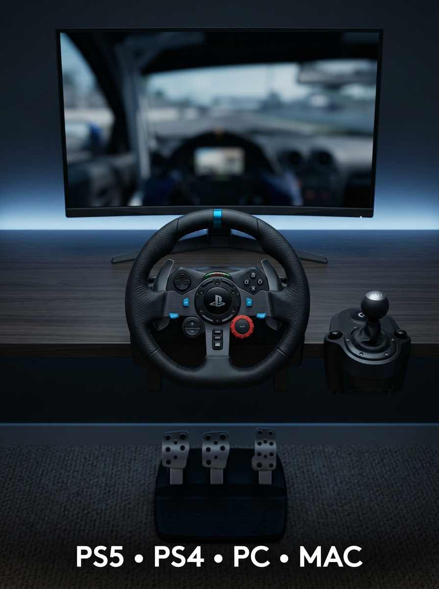 G29 Driving Force Racing Wheel and Pedals, Force for PS5-PS4-PC-MAC