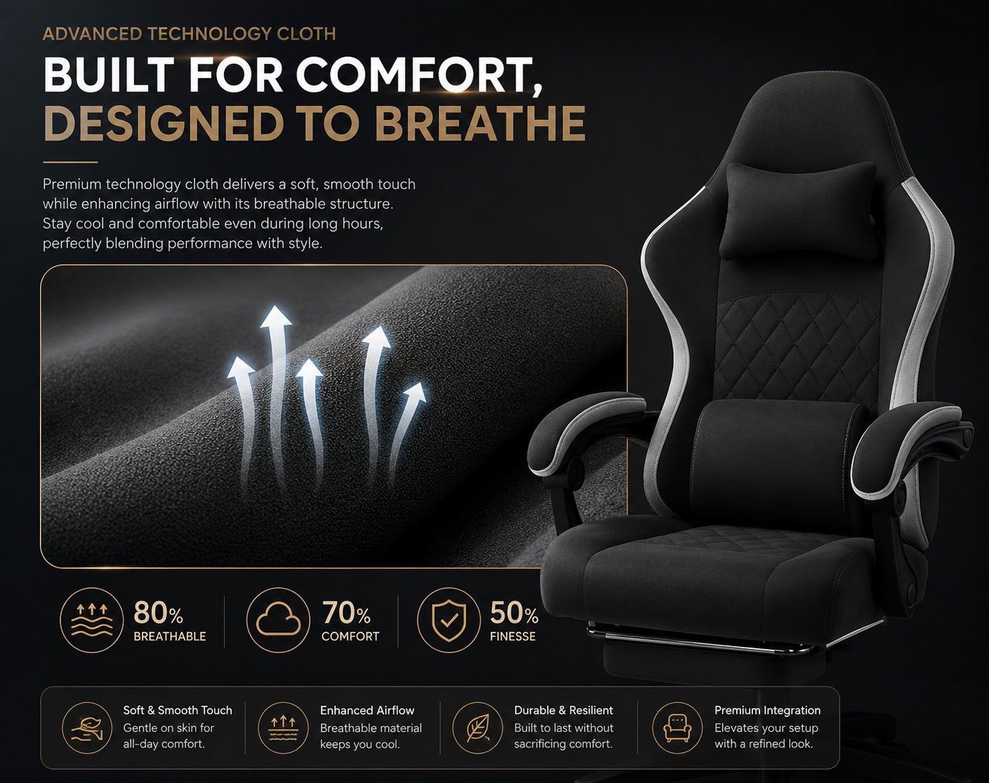 Ergonomic Gaming Chair – High-Back Reclining Office Chair