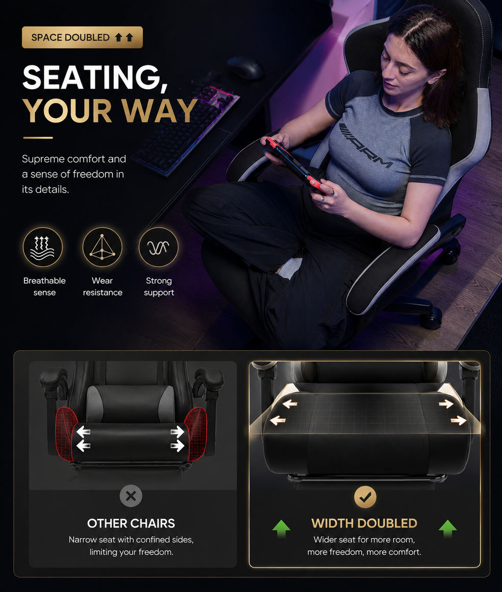 Ergonomic Gaming Chair – High-Back Reclining Office Chair