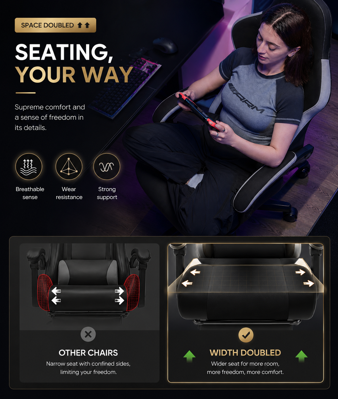 Ergonomic Gaming Chair – High-Back Reclining Office Chair