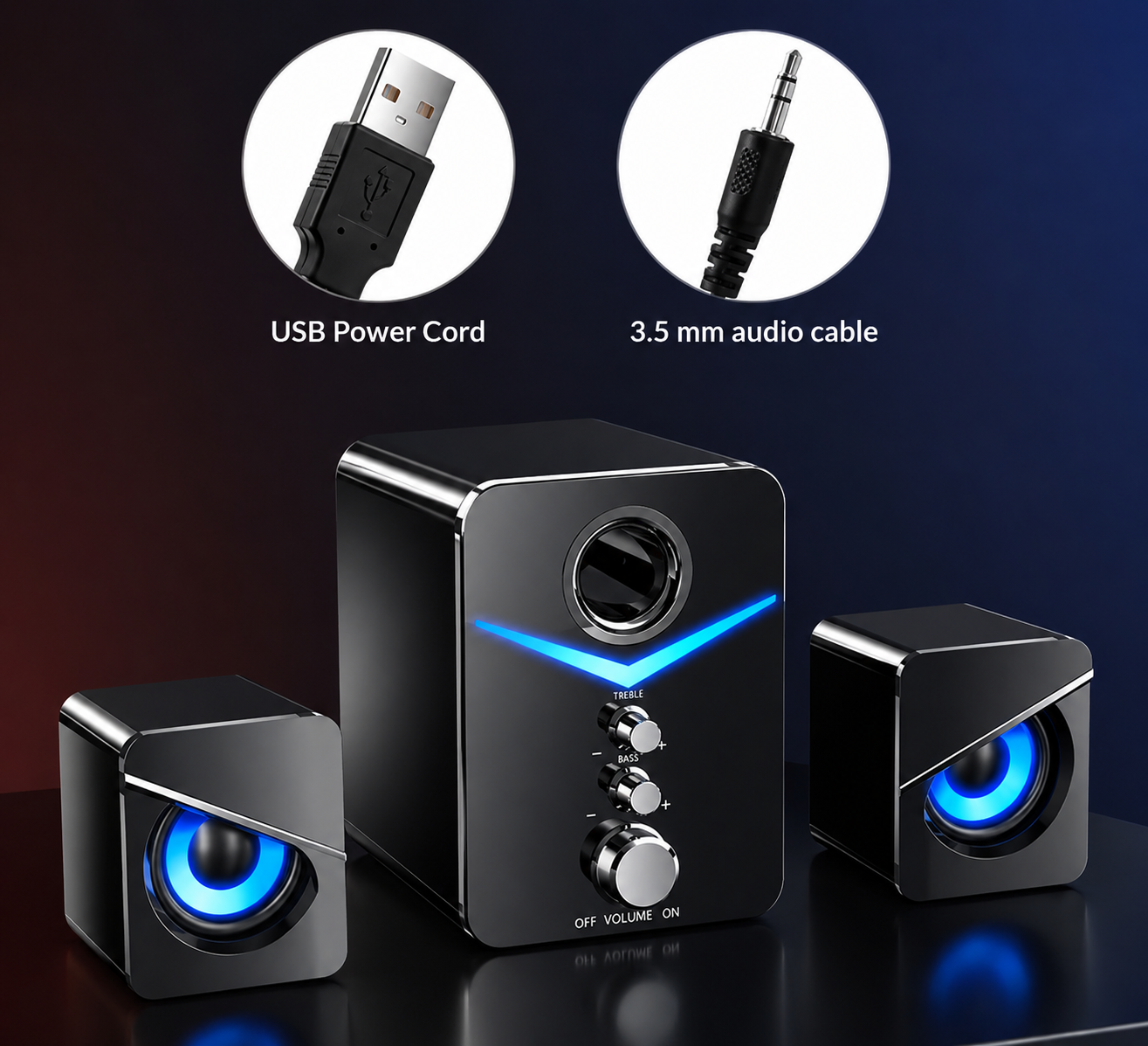 RGB Gaming Speaker System with Subwoofer