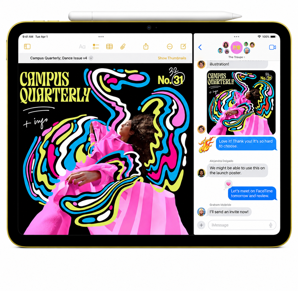 2025 Apple iPad 11-inch: A16 chip, 11-inch Model, Liquid Retina Display, 128GB, Wi-Fi 6, 12MP Front/12MP Back Camera, Touch ID, All-Day Battery Life