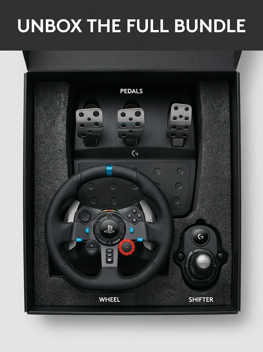 G29 Driving Force Racing Wheel and Pedals, Force for PS5-PS4-PC-MAC