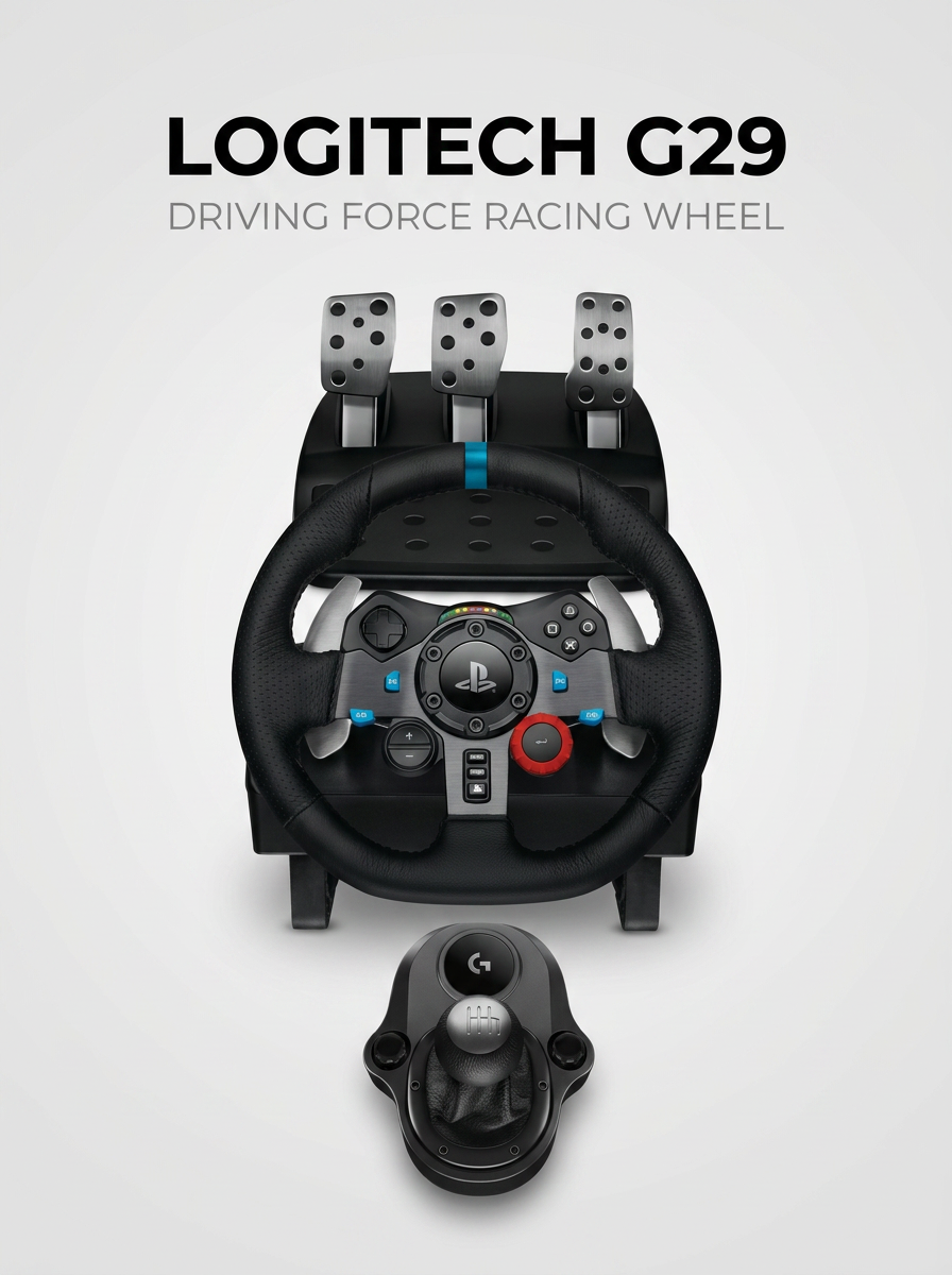 G29 Driving Force Racing Wheel and Pedals, Force for PS5-PS4-PC-MAC
